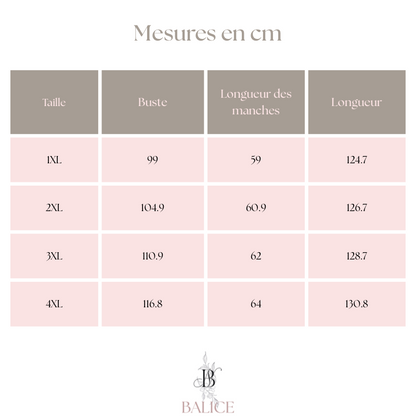 Robe Lyra Grande Taille Cache-Cœur avec Fente - Manches Longues